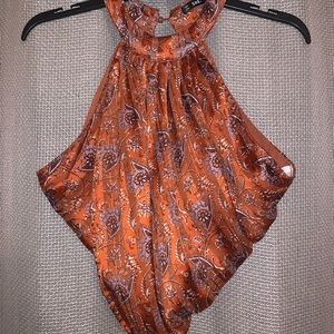 Backless halter top